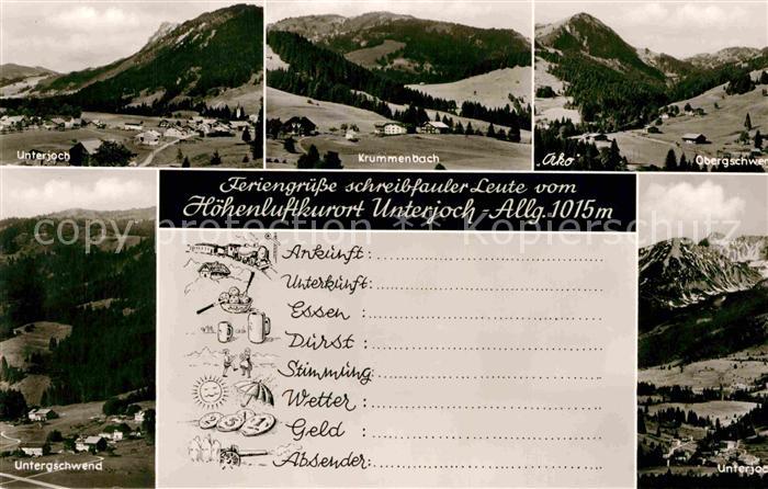 Unterjoch Krummenbach Obergschwend Untergschwend