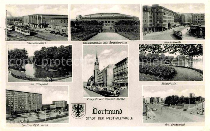 DORTMUND  CITY Hauptbahnhof Westfalenhalle Rosenterrasse Hansastrasse Tierpark