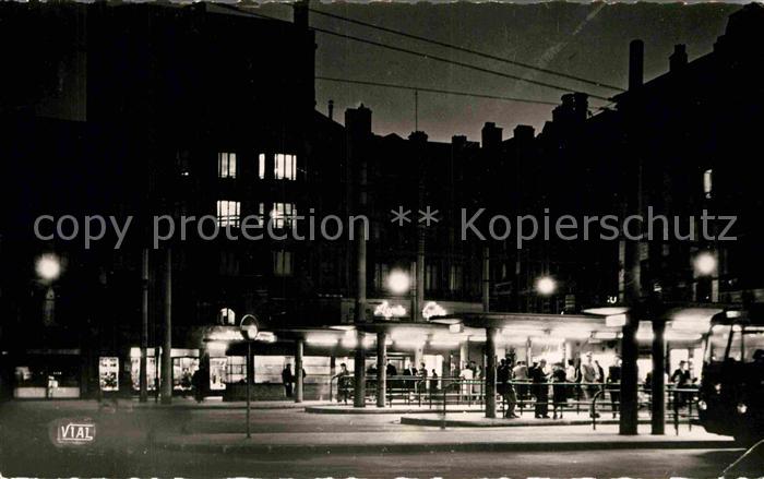 Saint-Etienne 42 Loire PlaceDorln La Gare Trolleybus Nacht