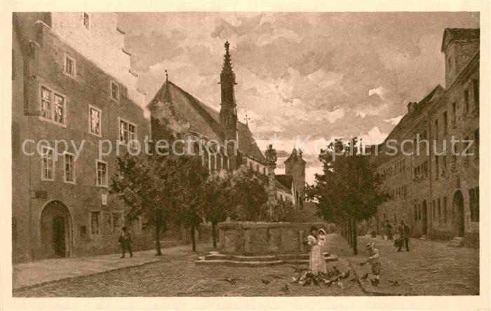 Rothenburg Tauber Herrengasse Kuenstlerkarte