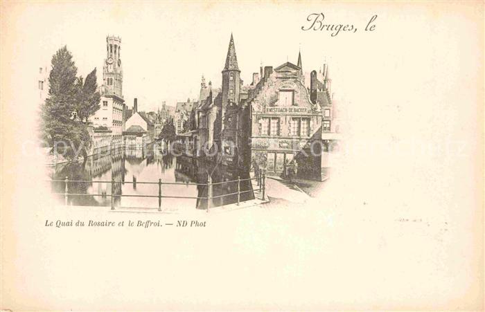 Bruges BRUGGE Belgie Quai du Rosaire Kuenstlerkarte