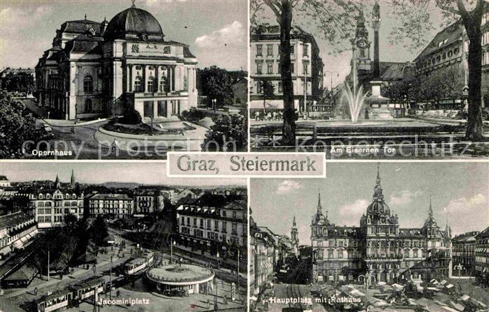 Graz Steiermark Opernhaus Eisernes Tor Jacominiplatz Rathaus