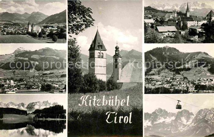 Kitzbuehel Tirol Panoramen Kirche Seilbahn