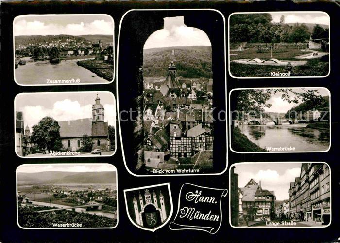 Hannoversch Muenden aegidienkirche Weserbruecke Werrabruecke Wehrturm Kleingolf