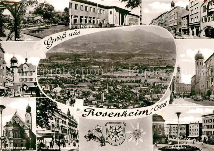 Rosenheim Bayern Riedergarten Max Josef Platz Nicolauskirche Mittertor