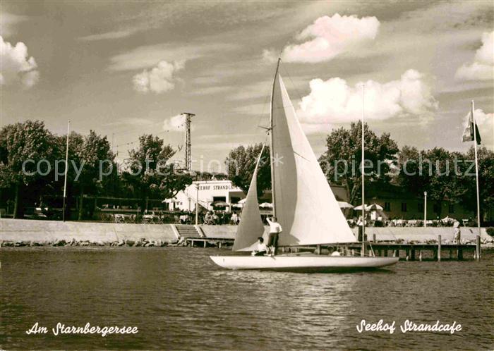Starnbergersee Seehof Strandcafe Segelboot