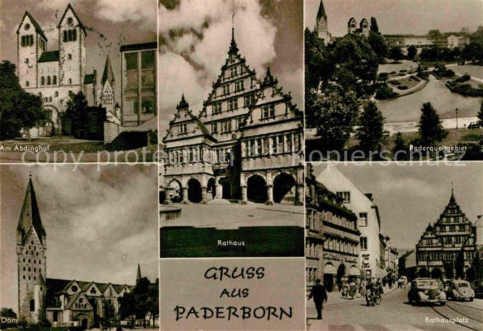 Paderborn Abdinghof Paderquellgebiet Rathausplatz Rathaus Dom