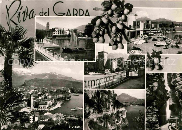 Riva del Garda Strand Wasserfall Stadtansichten