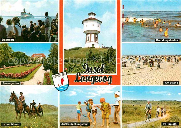 Langeoog Nordseebad Leuchtturm Strand Piroltal Pferde Rosengarten