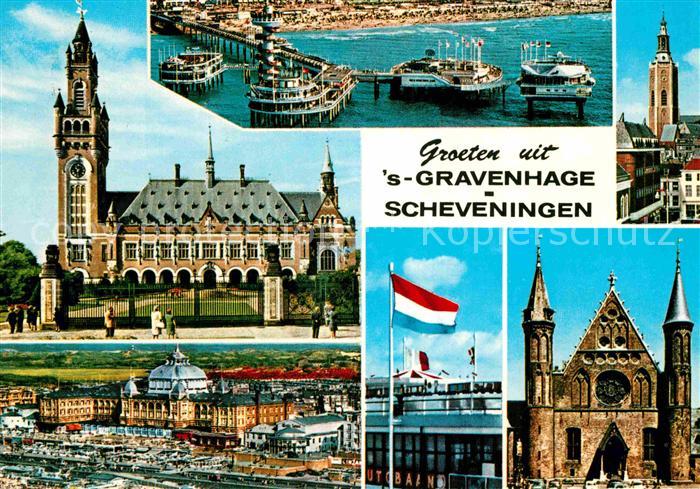 Scheveningen Gravenhage Fliegeraufnahme Seebruecke Kirchen
