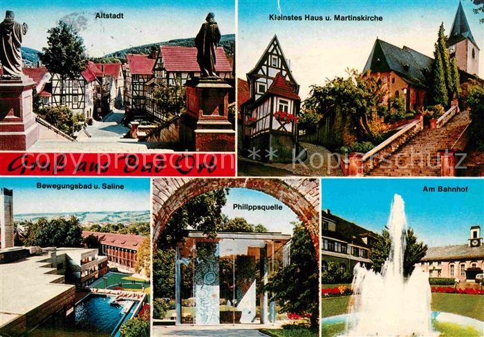 Bad Orb Altstadt Kleinstes Haus und Martinskirche Bahnhof Philippsquelle Bewegun