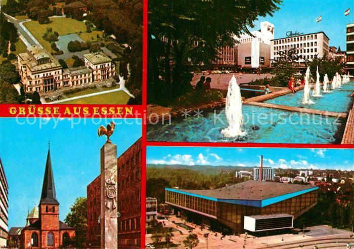 Essen Ruhr Fliegeraufnahme Kirche Brunnen