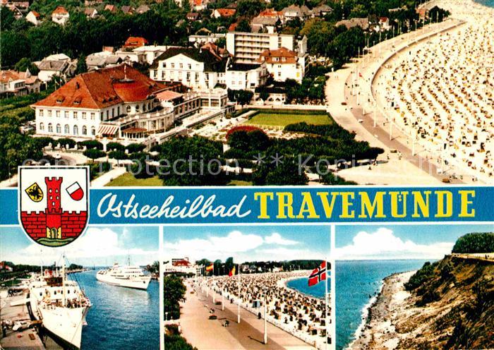 Travemuende Ostseebad Fliegeraufnahme Hafen Steilkueste