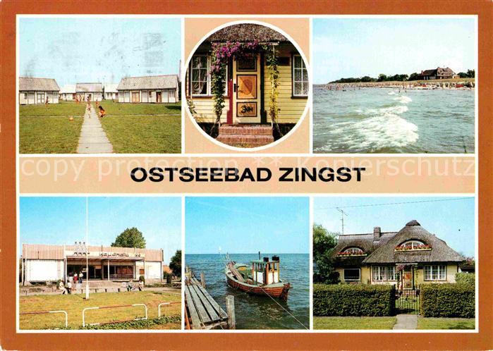 Zingst Ostseebad Stoertebekerstrasse Strand Kaufhalle Fischerboot Bungalowdorf