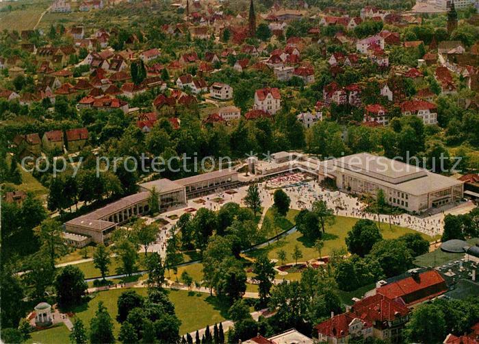 Bad Salzuflen Fliegeraufnahme Wandelhalle und Konzerthaus im Kurpark