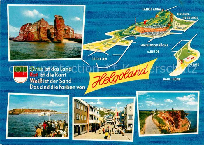 HELGOLAND Insel Schleswig-Holstein Lageplan Felsenpartie