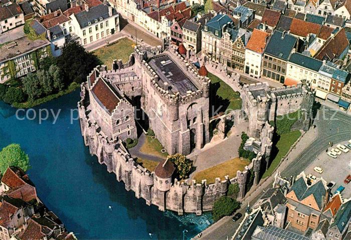 Gent Gand Flandre Fliegeraufnahme Chateau des Comtes