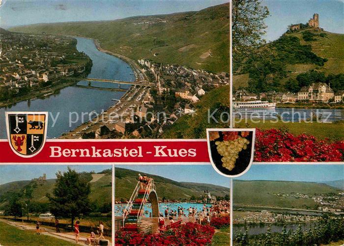 BERNKASTEL-KUES Berncastel Rheinland-Pfalz Fliegeraufnahme Moselpartien Freibad