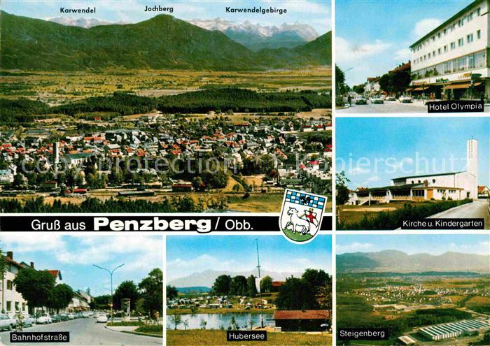Penzberg Hotel Olympia Fliegeraufnahme Steigernberg Hubersee Bahnhofstrasse