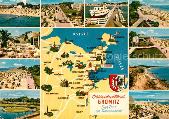 Groemitz Ostseebad Strandpartien und Lageplan
