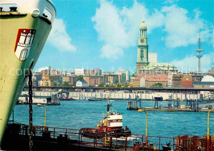 HAMBURG  CITY Hafen Michaeliskirche mit Fernsehturm