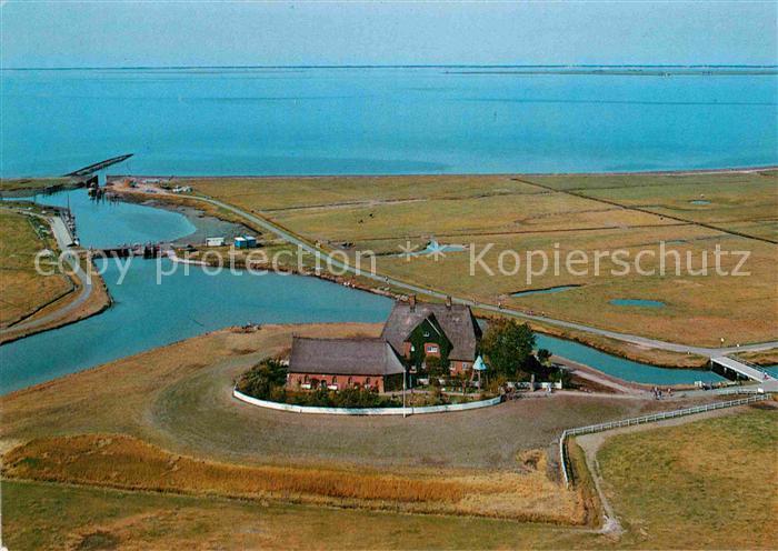 Hallig Hooge Fliegeraufnahme Kirchwarft
