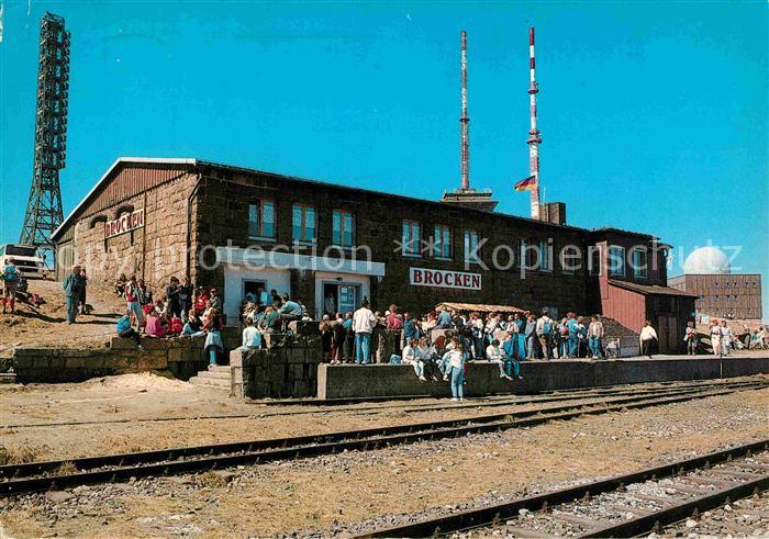 Brocken Harz Bahnstation mit Sendetuermen