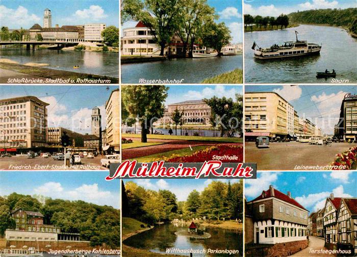 Muelheim Ruhr Schlossbruecke Saarn Stadthalle Leineweberstrasse Tersteeengenhaus