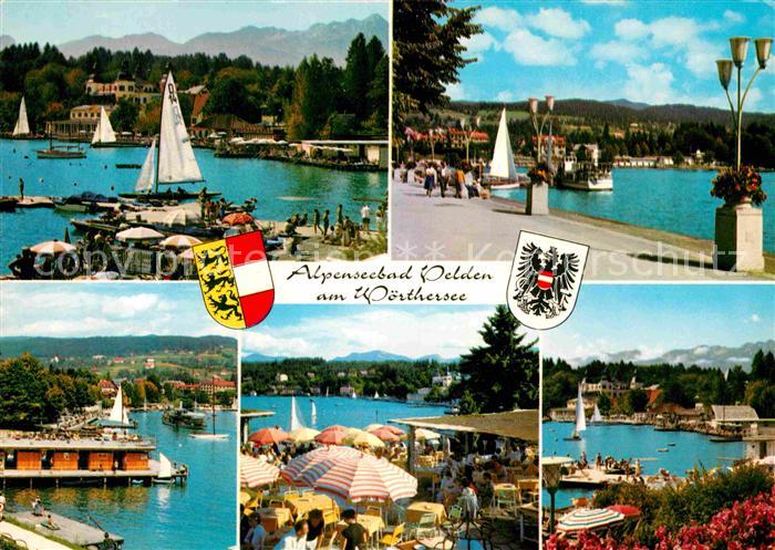 Velden Woerthersee Alpenseebad Uferpromenade Restaurant Cafe Bootshaeuser Alpen