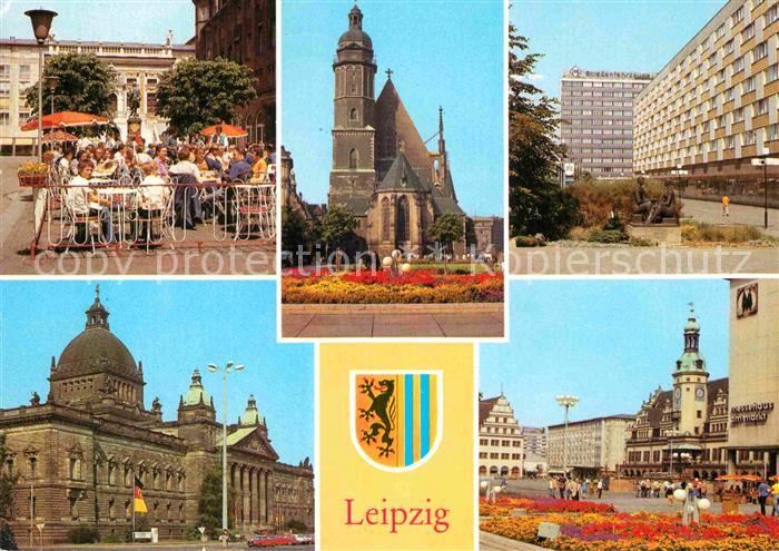 LEIPZIG Sachsen Naschmarkt Alte Handelsboerse Thomaskirche Pelzzentrum am Bruehl