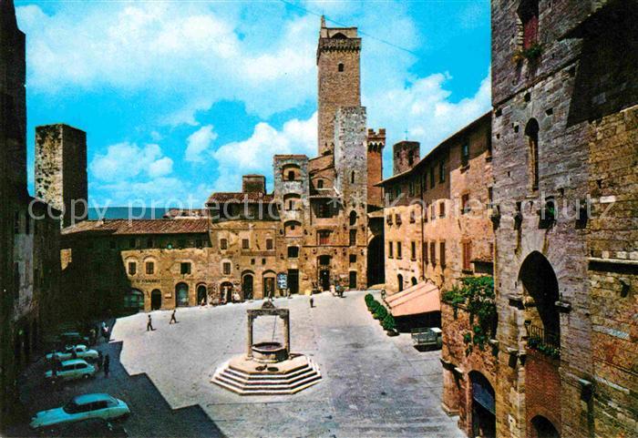 San Gimignano Piazza della Cisterna Platz Brunnen
