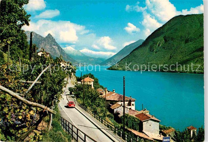 Lago di Lugano TI Strada di Gandria Luganersee Alpen