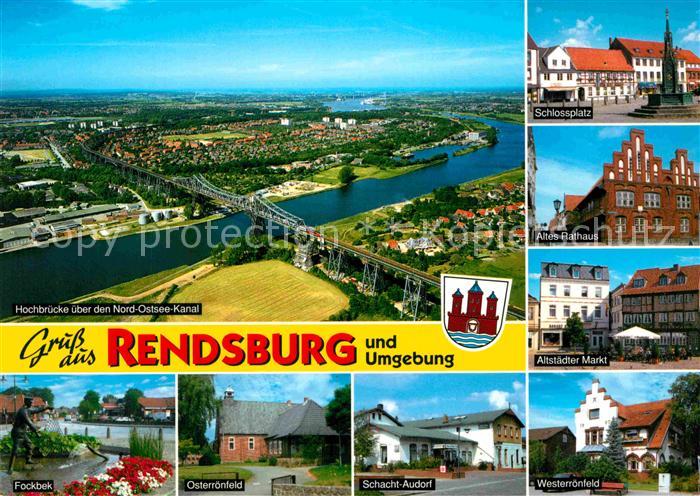 Rendsburg Schleswig-Holstein und Umgebung Hochbruecke Nord Ostsee Kanal Fliegera