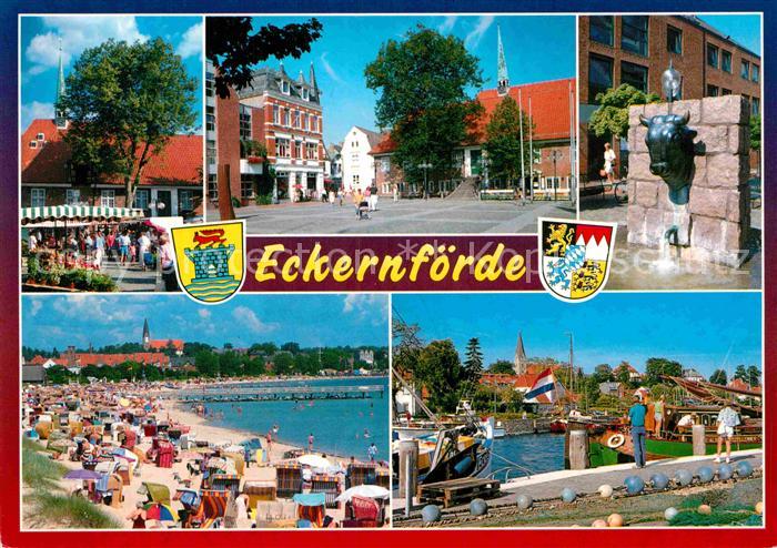 ECKERNFoeRDE Ostseebad Marktplatz Brunnen Hafen Strand