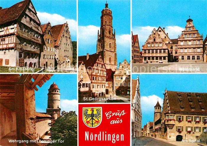 Noerdlingen Kloesterle Wehrgang Loepsinger Tor St Georgskirche Weinmarkt Am Spit