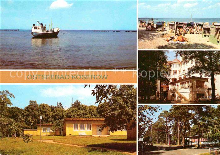 Koserow Ostseebad Usedom Fischkutter Bungalowsiedlung FDGB Erholungsheim Strand