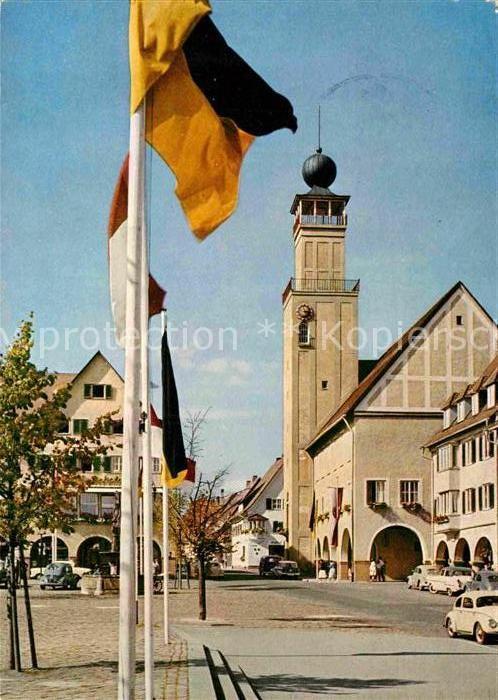 FREUDENSTADT BW Rathaus Fahnen Heilklimatischer Kurort im Schwarzwald