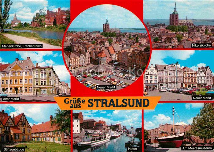 Stralsund Mecklenburg Vorpommern Kirche Frankenteich Markt Stiftsgebaeude Meeres