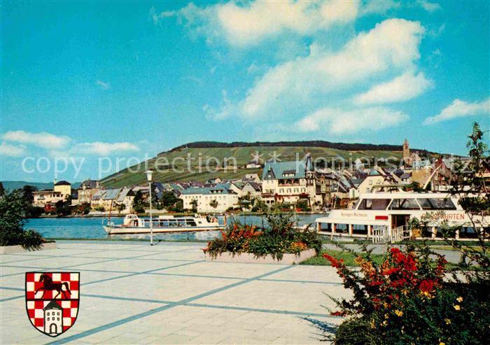 Traben-Trarbach Schiffsanlegestelle mit Moselpromenade Cornely Karte Nr 11558