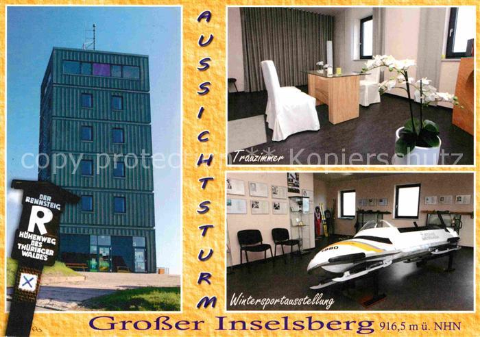 Grosser Inselsberg Aussichtsturm Trauzimmer Wintersportausstellung Rennsteig Hoe
