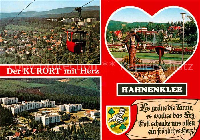 Hahnenklee-Bockswiese Harz Bergbahn Kurort Brunnen Kurpark Hochhaeuser Fliegerau