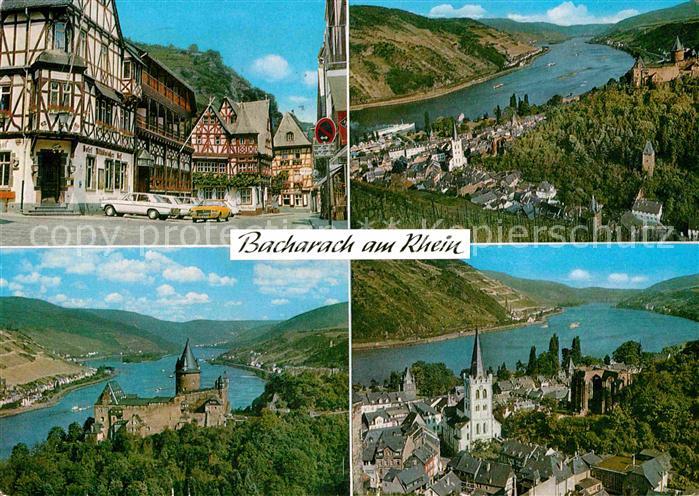Bacharach Rhein Altstadt Fachwerkhaeuser Rhein Panorama Burg Werner Kapelle