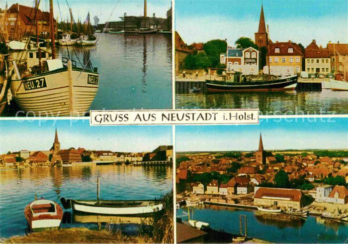 Neustadt Holstein Hafen Fischkutter Stadtpanorama
