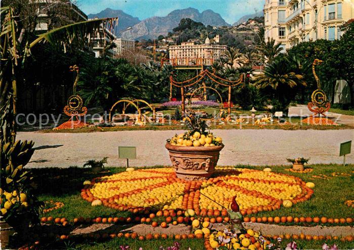 Menton Alpes Maritimes Decoration du Jardin Public pour les Fetes du Citron
