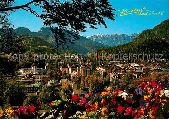 Bad Ischl Salzkammergut Stadtpanorama mit Hohem Dachstein Blumenpracht