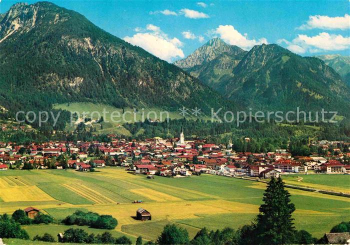 Oberstdorf mit Schattenberg Hoefazs Rittenkopf Allgaeuer Alpen