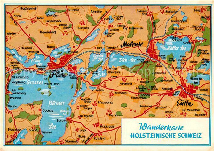 Ploen See Wanderkarte Holsteinische Schweiz