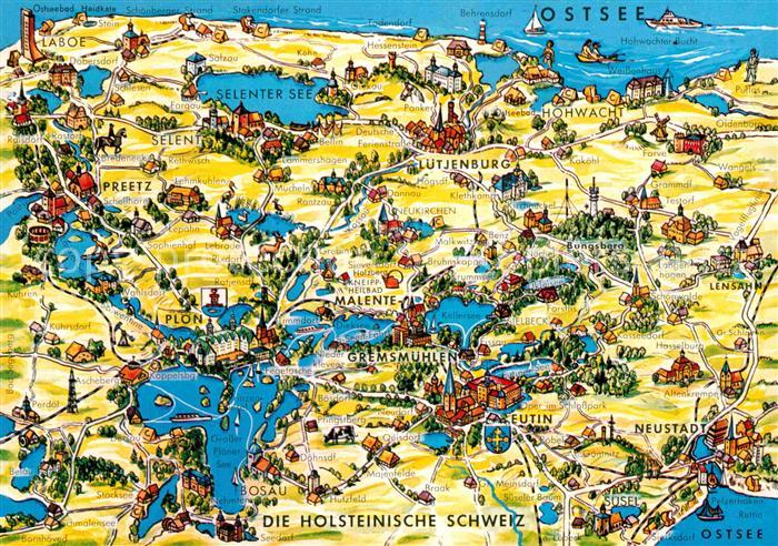 Ploen See Landkarte Holsteinische Schweiz