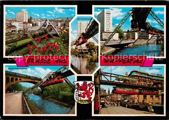 WUPPERTAL NRW Stadtmitte Justizhochhaus Schwebebahn Alte Freiheit Sonnborner Bru