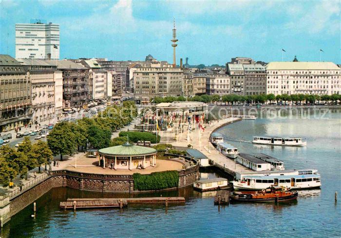 HAMBURG  CITY Jungfernstieg und Binnenalster Bootsanleger